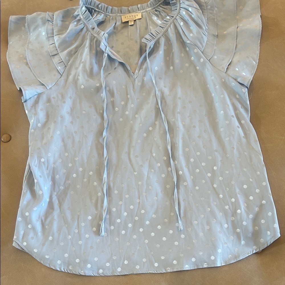 Light Blue Polka Dot Women's Top